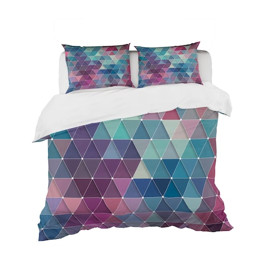 Designart 'Abstract Colorful Triangles' Modern Bedding Set